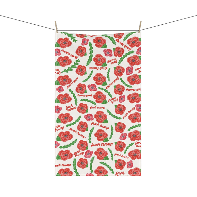 Subtle Trump Red Poppies Towel