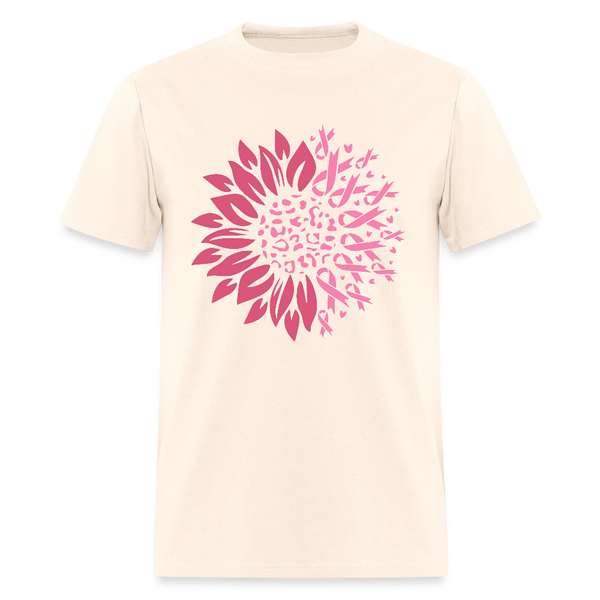 Sunflower Ribbon Breast Cancer Awareness Month T Shirt - natural