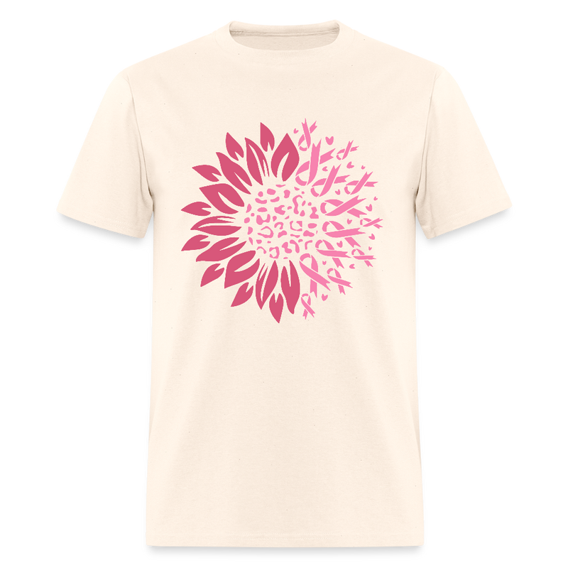 Sunflower Ribbon Breast Cancer Awareness Month T Shirt - natural