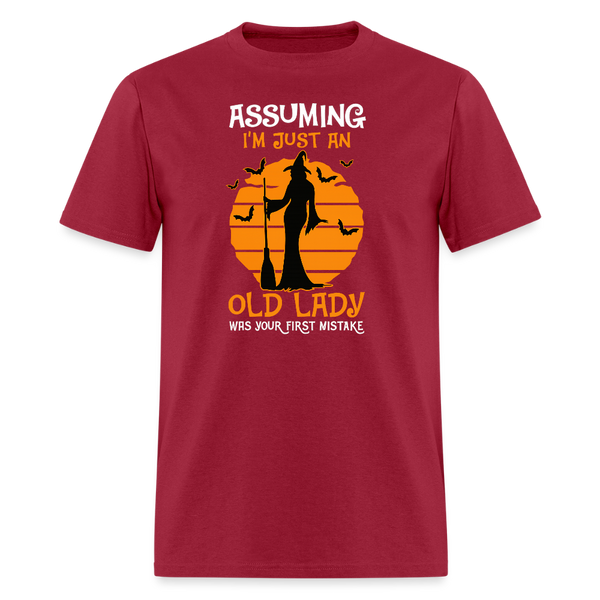 Assuming I'm Just An Old Lady Halloween T Shirt - dark red