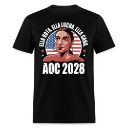 Ella Vota Ella Lucha Ella Gana AOC 2028 T Shirt - black