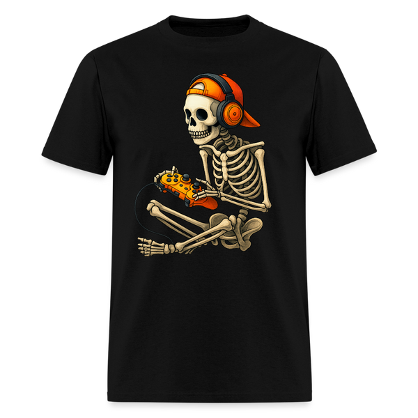 Skeleton Gamer Halloween T Shirt - 2 - black