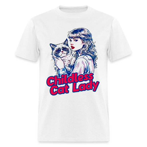 Childless Cat Lady T Shirt - white