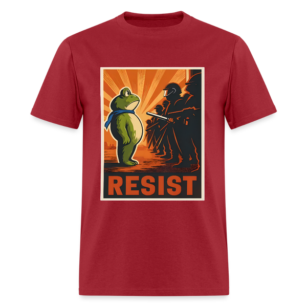 Portland Frog Resist T Shirt - dark red