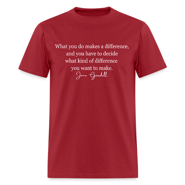 RIP Jane Goodall What You Do Makes A Difference T Shirt - dark red