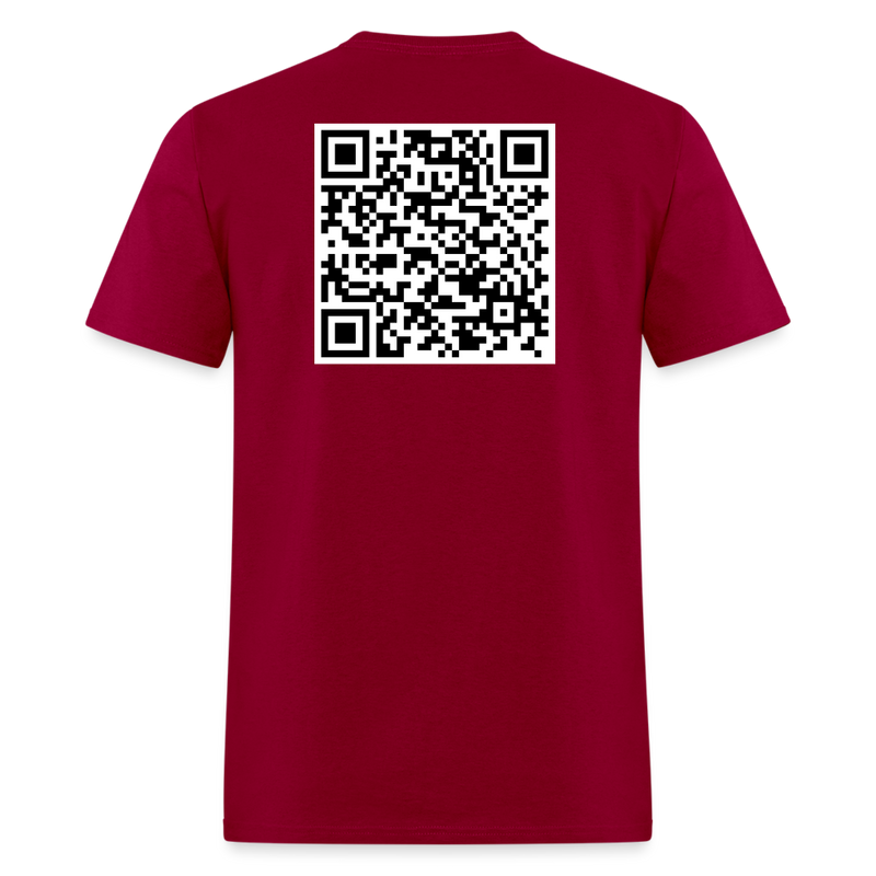 Luke 18:1 QR Code T Shirt - dark red