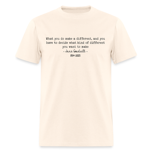 What Kind Of Difference You Want To Make Jane Goodall T Shirt - 2 - natural