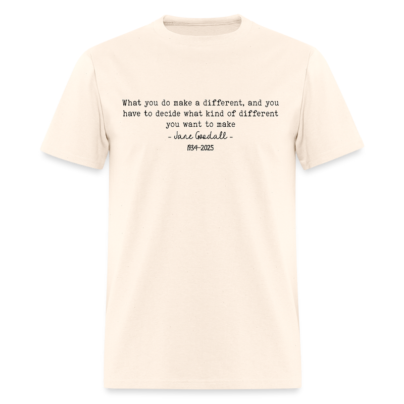 What Kind Of Difference You Want To Make Jane Goodall T Shirt - 2 - natural