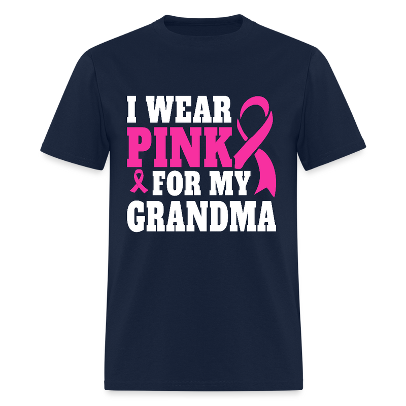 Breast Cancer Awareness Month Wear Pink For My Grandma T Shirt - navy