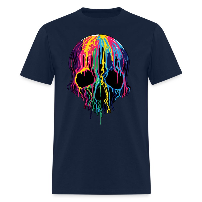 Watercolor Skeleton Halloween T Shirt - navy