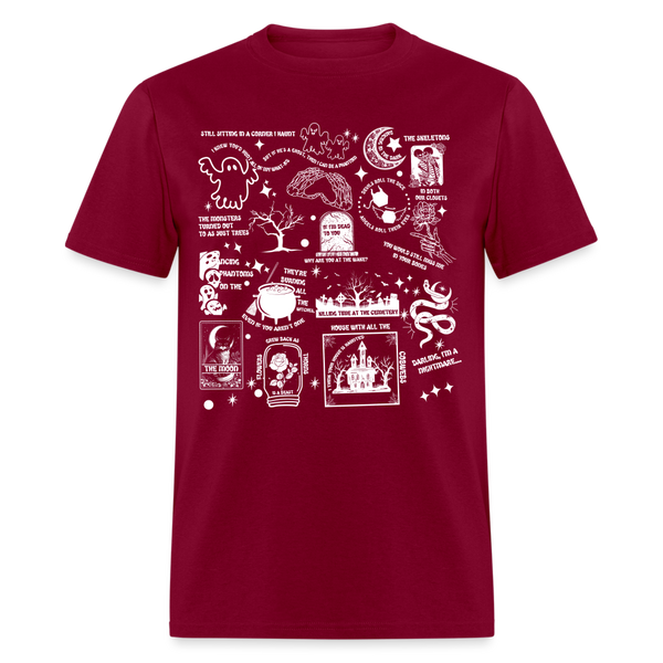 Swifties Lyrics T Shirt - burgundy