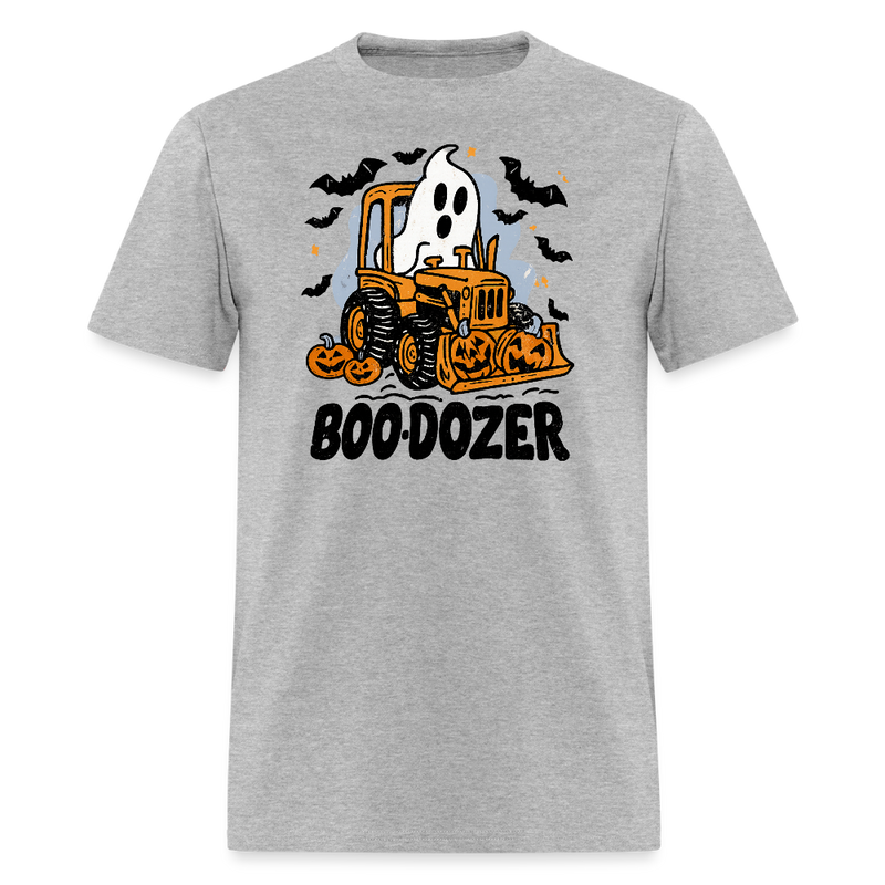 Boo-Dozer Halloween T Shirt - heather gray