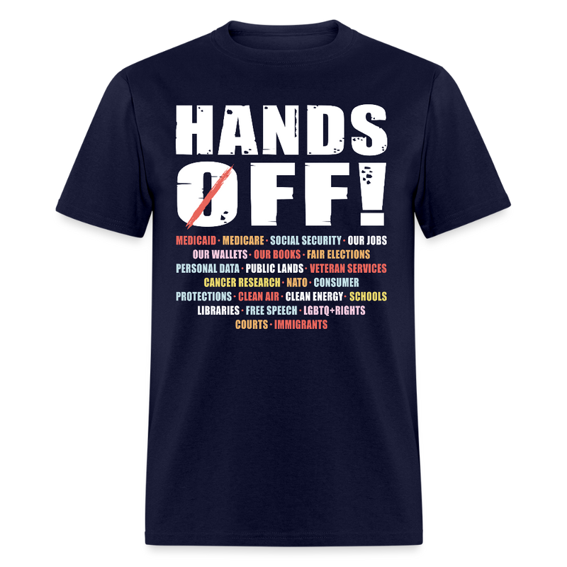 Hands Off T Shirt - navy