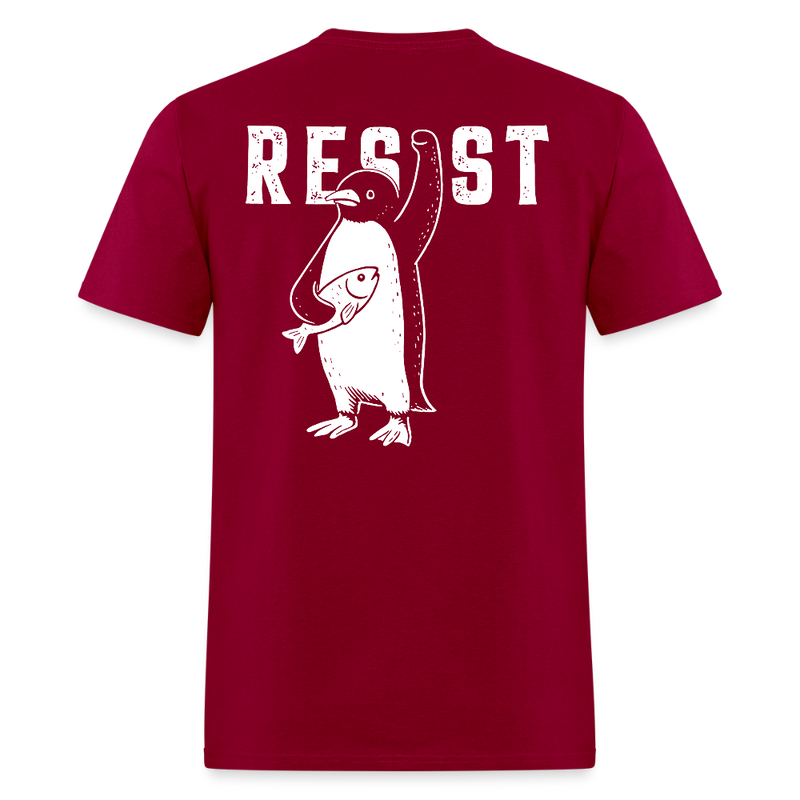 Resist Penguin T Shirt - dark red