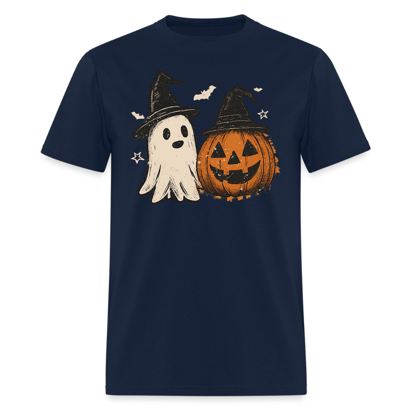 Spooky Ghost Halloween T Shirt - navy