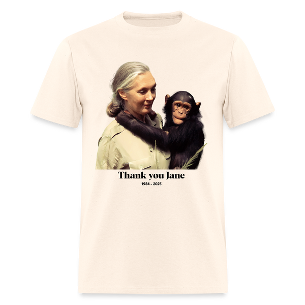 Thank You Jane Goodall T Shirt - natural