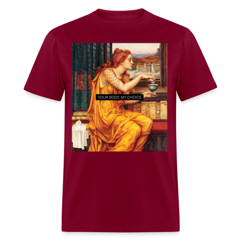 Your Body My Choice T Shirt - burgundy
