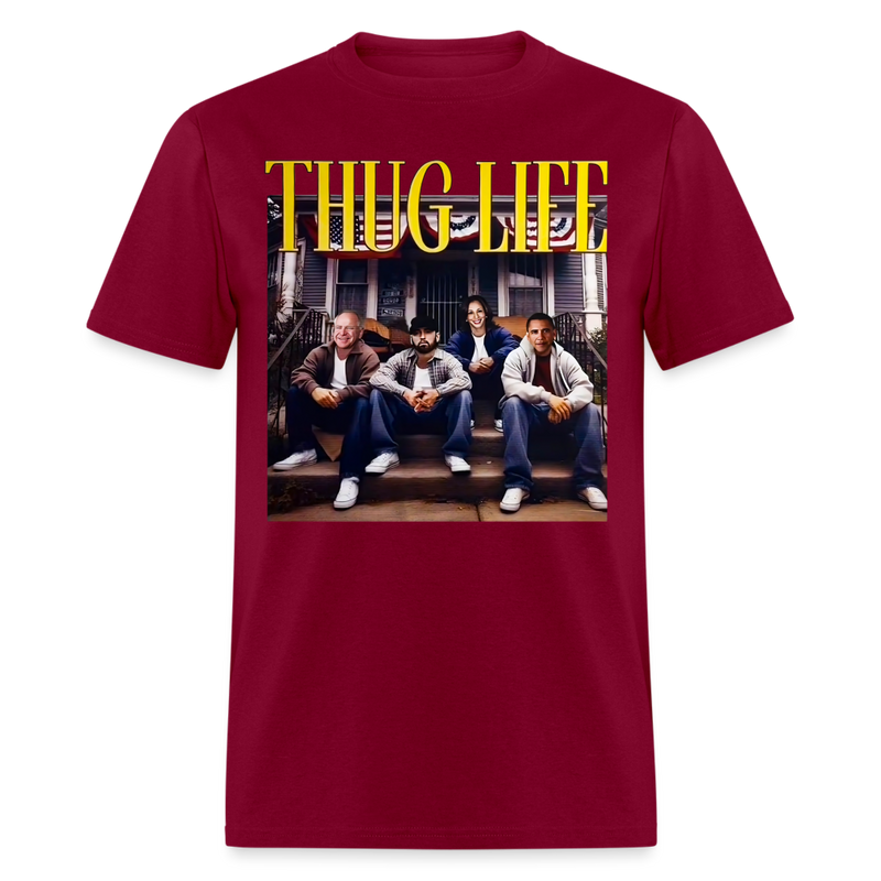 Thug Life T Shirt - burgundy