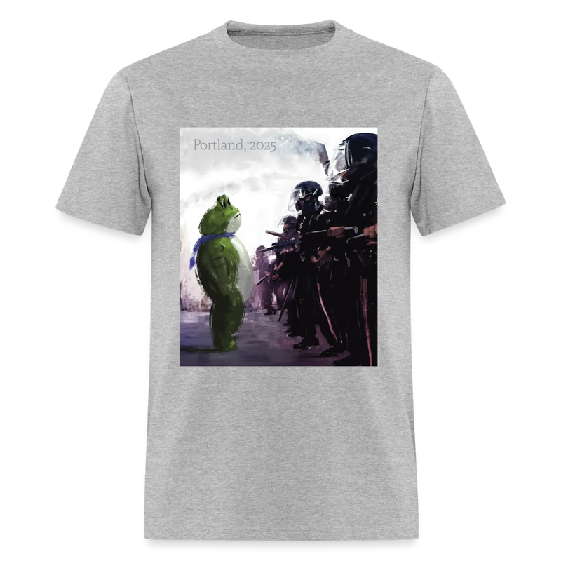 Brave Portland Frog T Shirt - heather gray