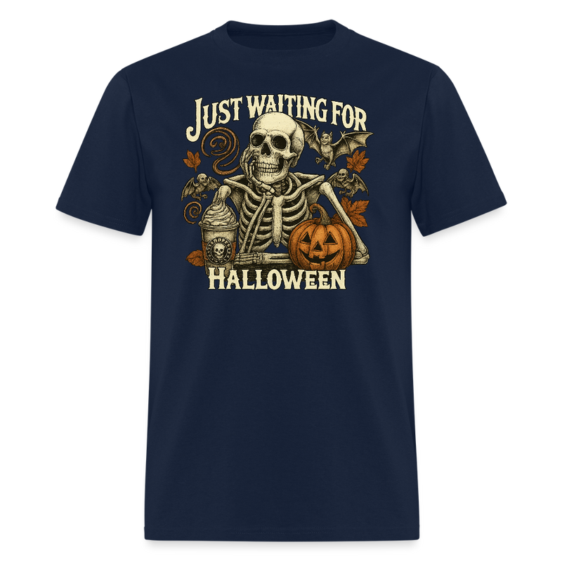 Just Waiting for Halloween T Shirt - navy