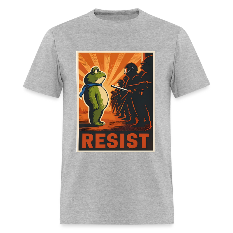 Portland Frog Resist T Shirt - heather gray