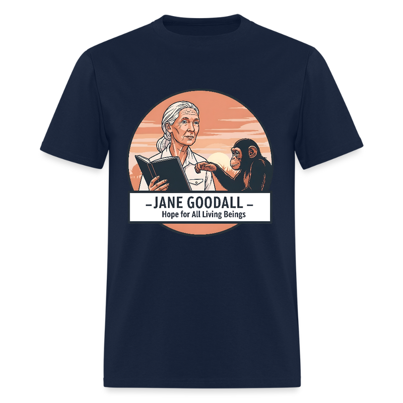 Jane Goodall Hope For All Living Beings T Shirt - 2 - navy