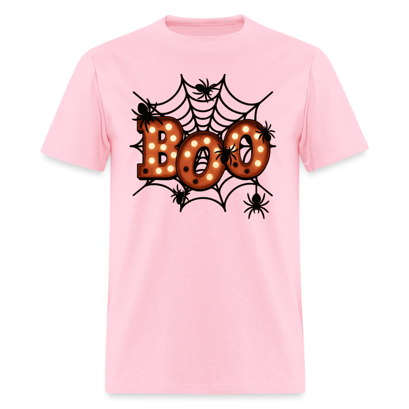 Boo Spider Web Halloween T Shirt - pink