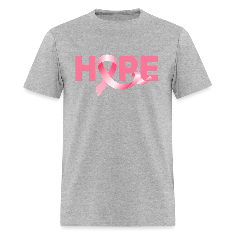 Hope Breast Cancer Awareness Month T Shirt - heather gray