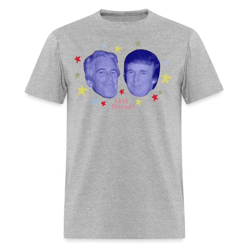 Retro Jeffrey Epstein and Donald Trump Best Friends T Shirt - heather gray