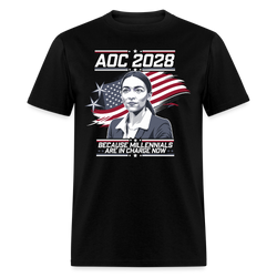 AOC 2028 Because Millennials Are in Charge Now T Shirt - black