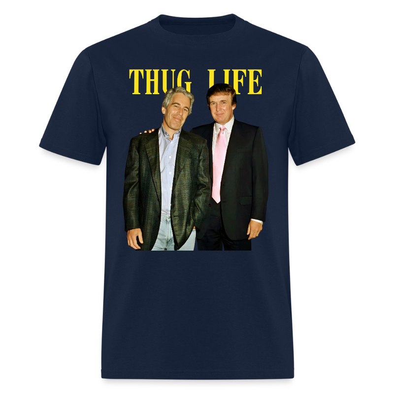 Thug Life Jeffrey Epstein and Donald Trump T Shirt - navy