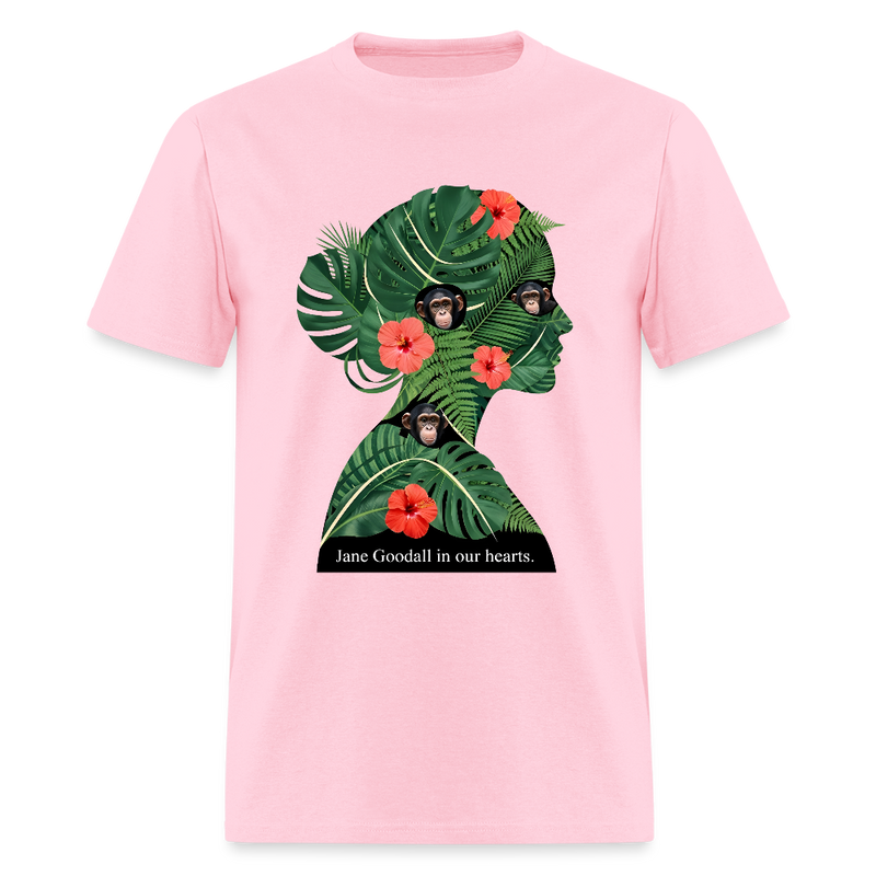 Jane Goodall In Our Hearts T Shirt - pink