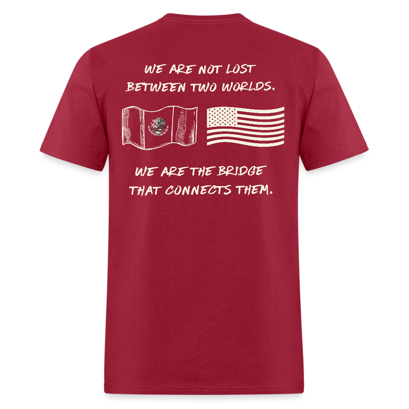 We Are Not Lost Between Two Worlds T Shirt - dark red