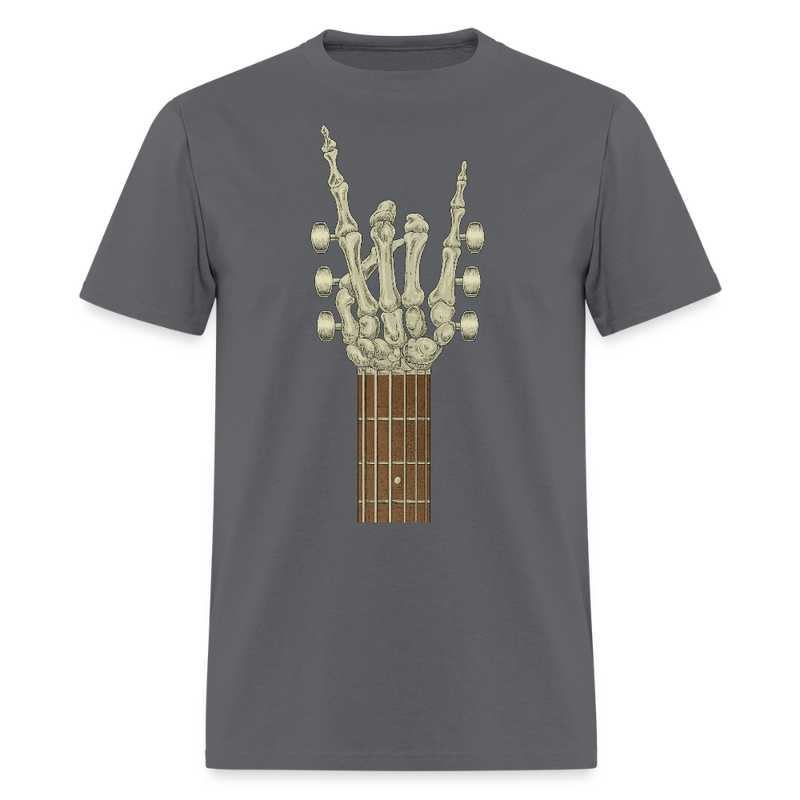 Skeleton Hand Guitar Halloween T Shirt - charcoal