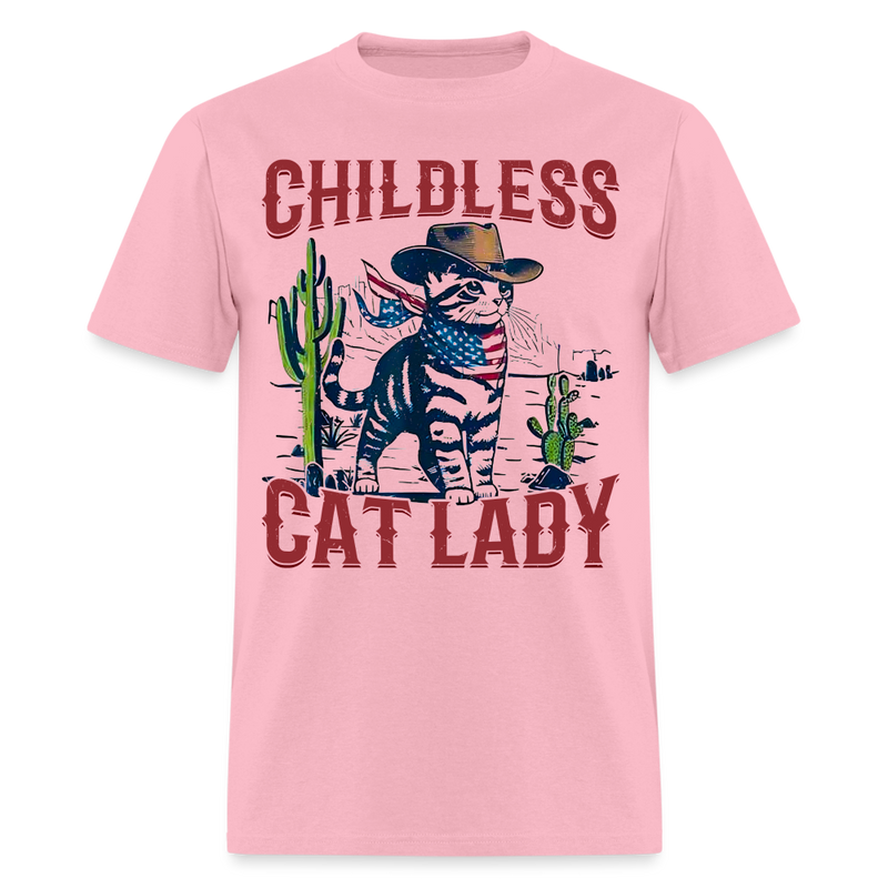 Childless Cat Lady T Shirt - pink
