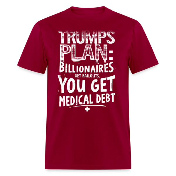 Trump’s Plan Billionaires Get Bailouts T Shirt - dark red