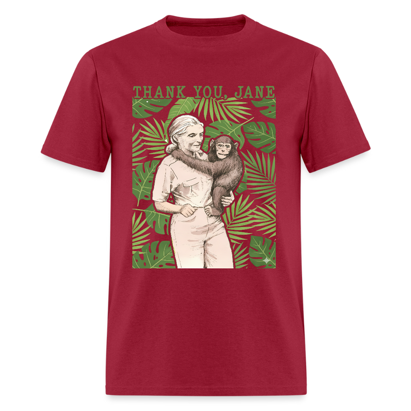 Thank You Jane Goodall T Shirt - 3 - dark red