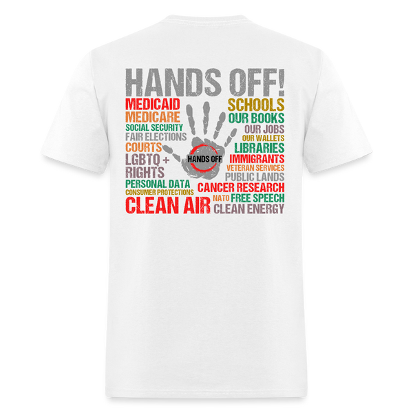 Resist The Statue of Liberty Hands Off T Shirt - white