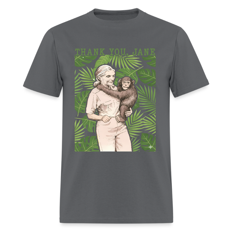 Thank You Jane Goodall T Shirt - 3 - charcoal