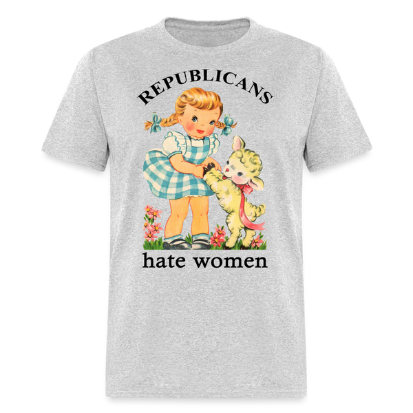 Retro Republicans Hate Women T Shirt - heather gray