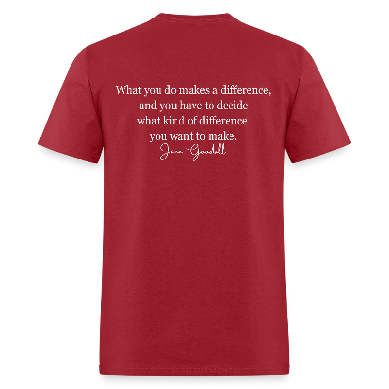 RIP Jane Goodall What You Do Makes A Difference T Shirt - 2 - dark red