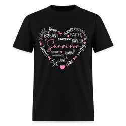 Survivor Breast Cancer Awareness Month T Shirt - black