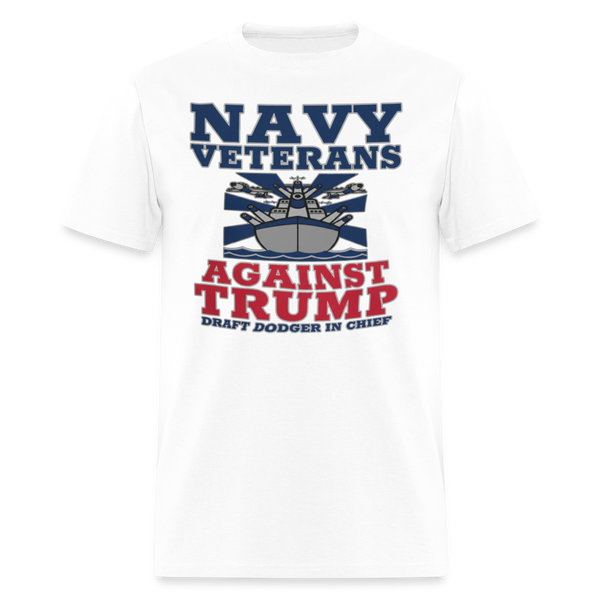 Navy Veterans Against Trump T Shirt - white