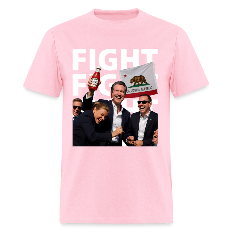 Gavin Newsom Fight Fight T Shirt - pink