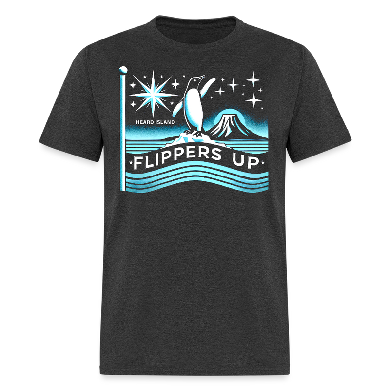 Flippers Up T Shirt - heather black