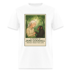 Jane Goodall Protect What You Love T Shirt - white