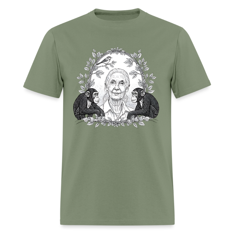 RIP Jane Goodall T Shirt - 3 - military green