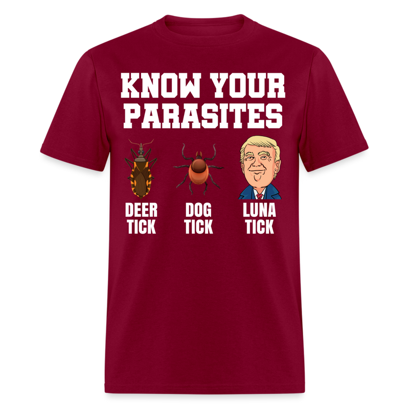Know Your Parasites T Shirt - burgundy