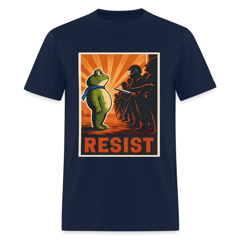 Portland Frog Resist T Shirt - navy