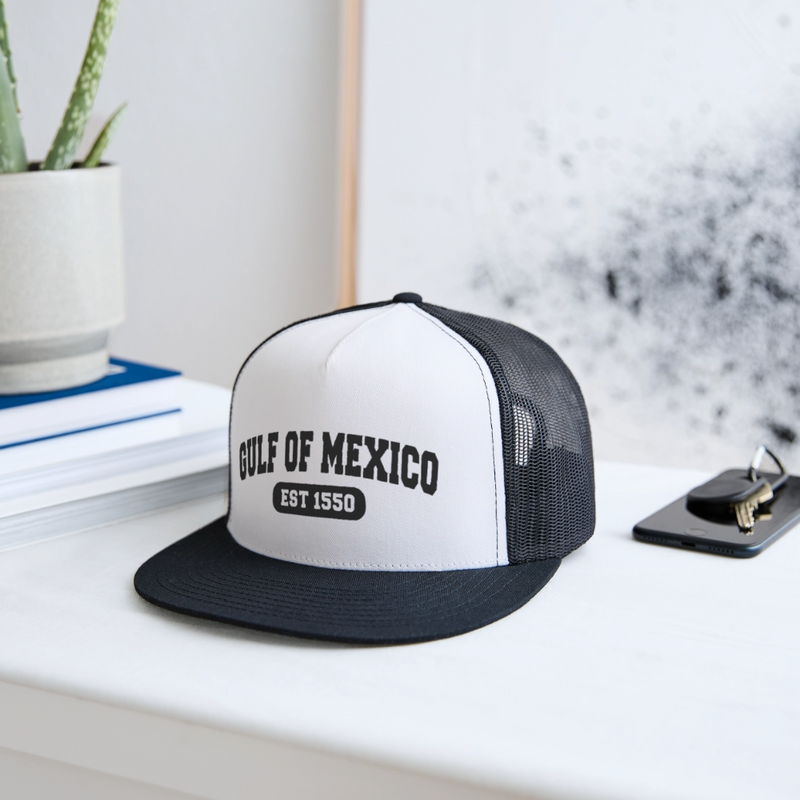 Gulf of Mexico Est. 1550 Trucker Hat - white/black